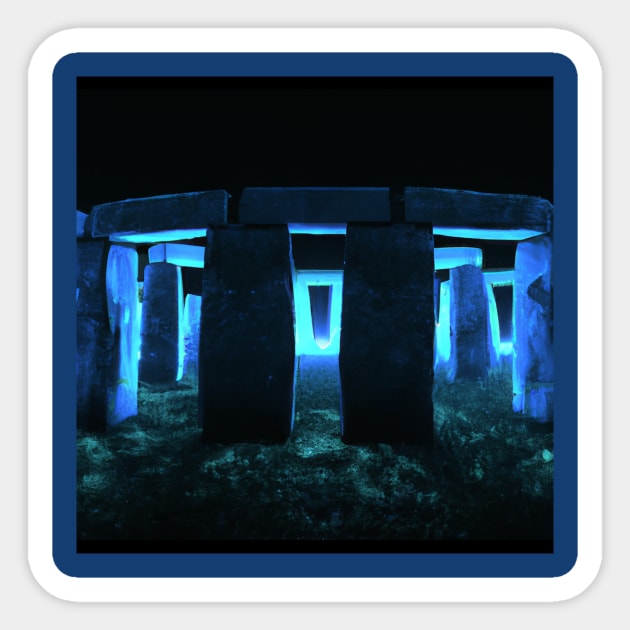 Mysterious Glowing Light Coming From Stonehenge Sticker by Star Scrunch